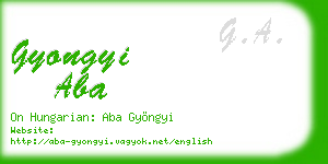 gyongyi aba business card